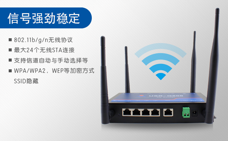 有人 工业全网通4G无线路由器USR-G800
